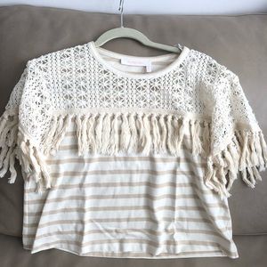 See by Chloe crochet fringe top